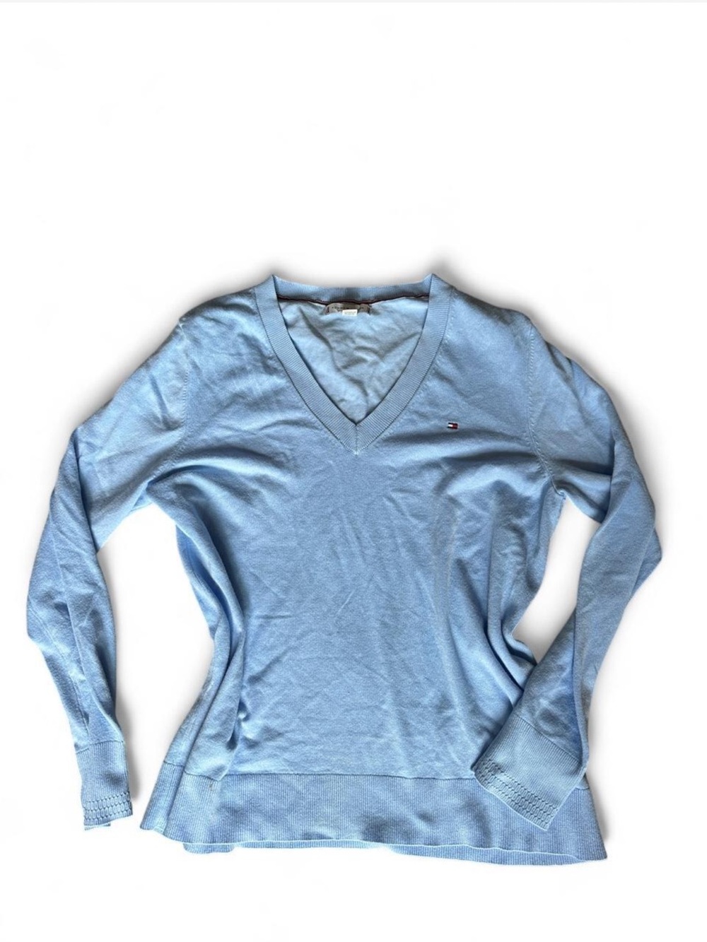 Tommy Hilfiger Light Blue V-Neck Sweater